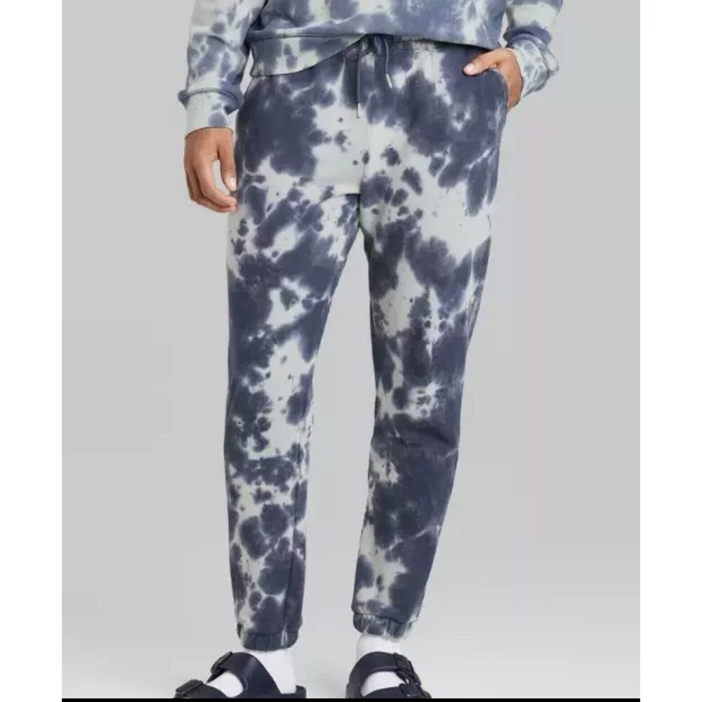 NEW Original Use Men's Knit Joggers Del Rio Blue Tie Dye Size Small